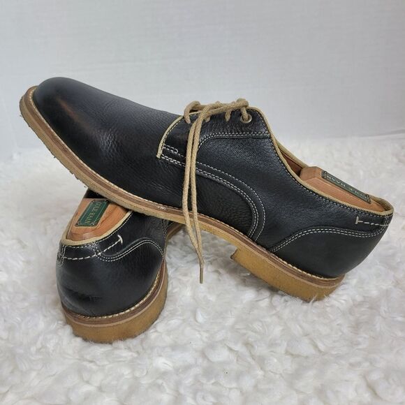 Johnston & Murphy Howell Mens Oxford Shoes Sz 9.5 Plain Toe Navy Oiled Leather - Picture 5 of 10